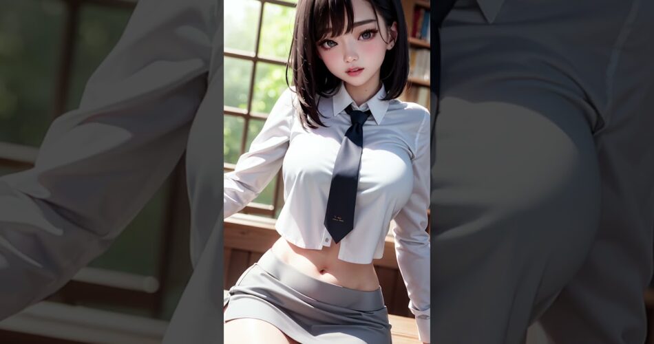 일찐녀와 도서관에서 #aiart #school