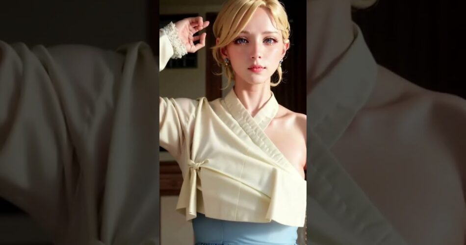 Ai art) 한복입은 금발 눈나 I blond