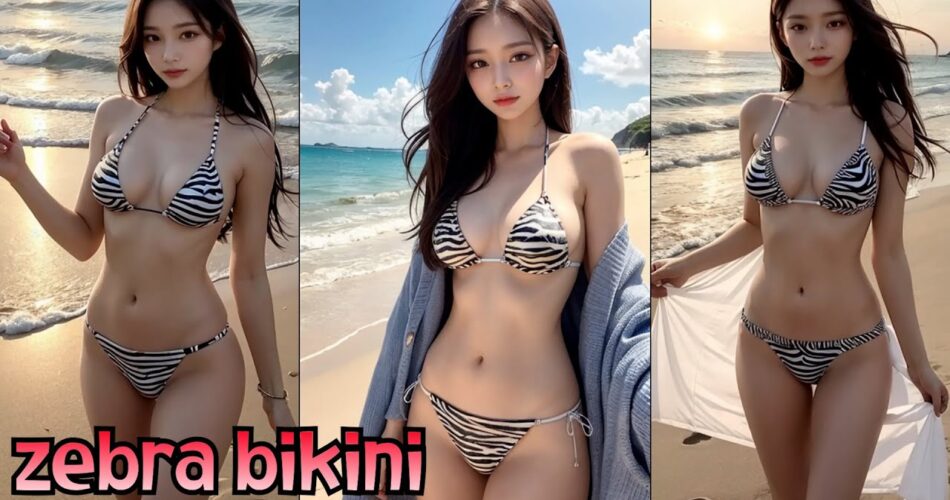 [Ai룩북] 4K Aiart 지브라 비키니 AiLookBookㅣbikiniㅣビキニㅣ#aiart #lookbook #monokini