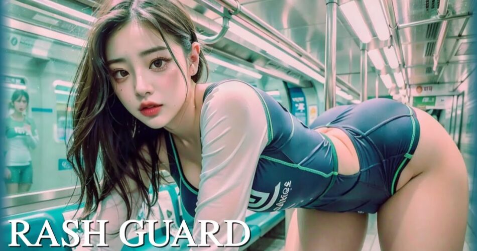 [AI 4k] 래시가드 입고 지하철 타기 미션 / Wear a rash guard on the subway / ラッシュガード, ルックブック, 룩북, lookbook