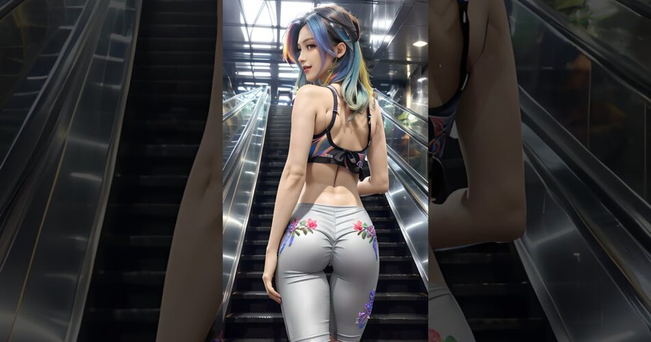 Escalator Fashion Girl