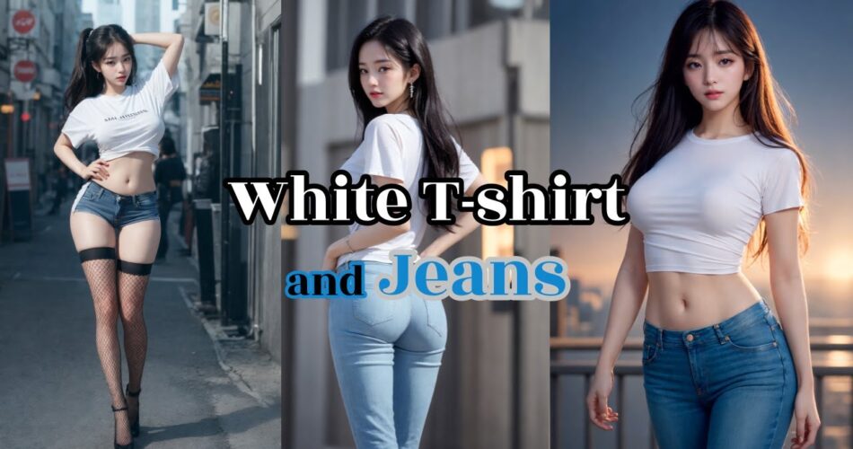 White Tee and Jeans | Lookbook | 4K | AI Art Lab