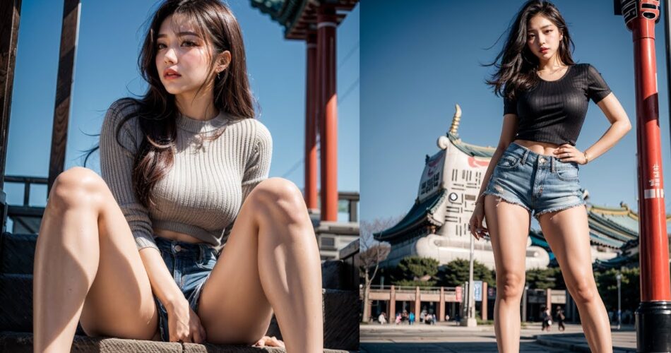 AI ART Lookbook 19, shorts and korea place