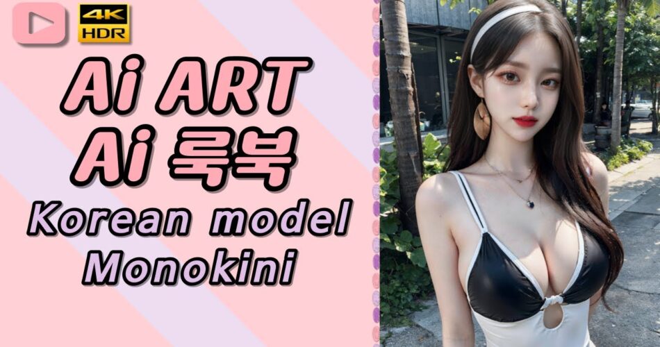 [AIART AI룩북 4K]한국 모델로 모노키니👙Korean model Monokini #비키니#bikini