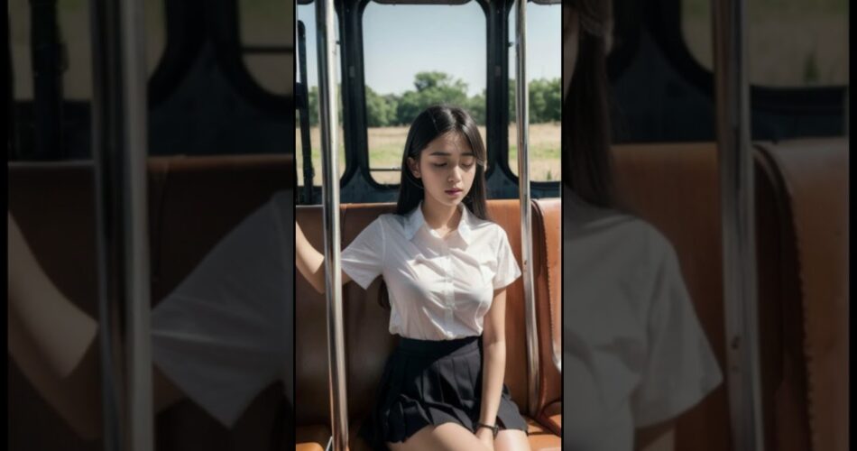 【AIグラビア】AI ART LOOKBOOK - abandoned bus【AI写真集】