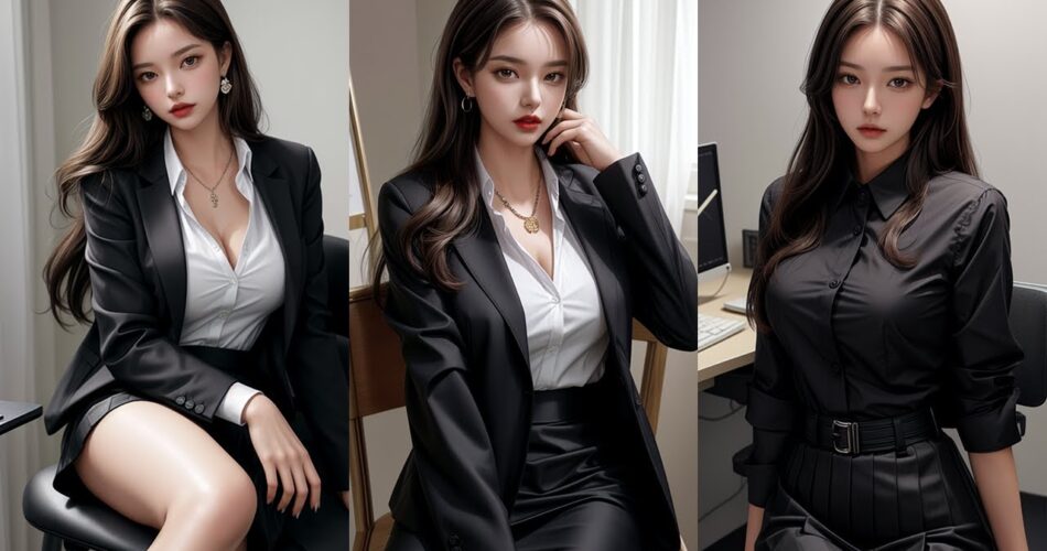 FASHION / Black Shirts / White Shirts / Office Fashion / AI Model / AI Fashion / AI Picture