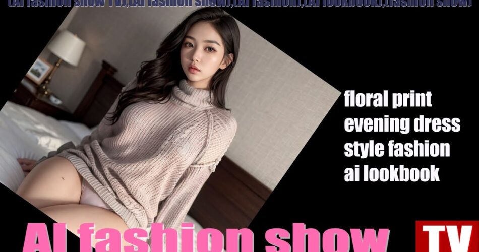 [ai fashion show TV]ai fashion model wearing virgin sweater style fashion ai lookbook