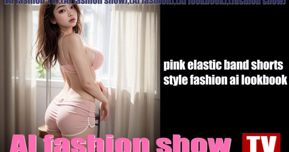 [ai fashion show TV]ai fashion model wearing pink elastic band shorts  style fashion ai lookbook