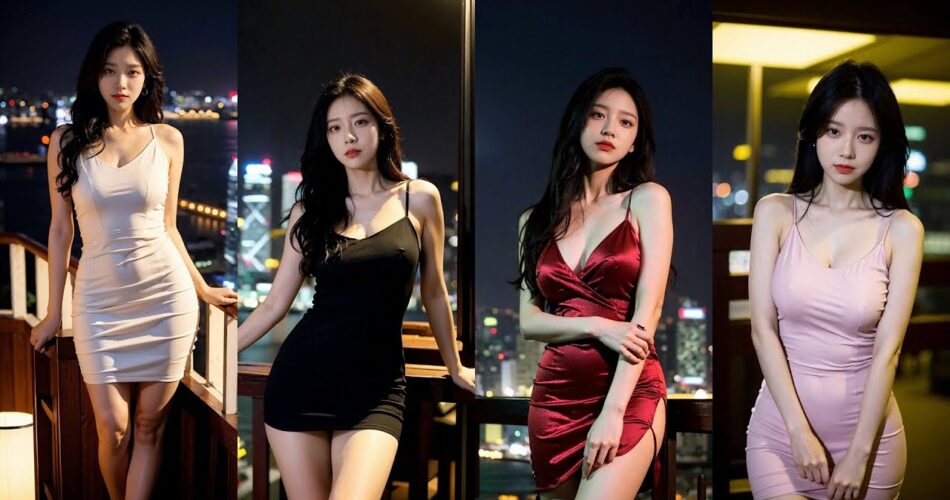 AI美女9 - №04「香港ストリートスタイル♡香港風美女♡ミニドレス+夜景+夜店+ちら見せ+パンチラ+ミニスカ」SP
