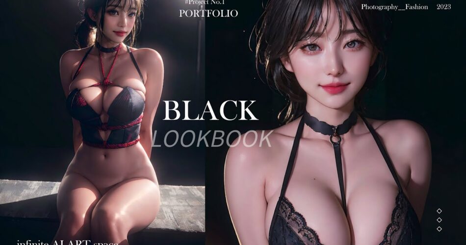 [IAAS] Deeply dark place AI LOOKBOOK | black underwear ai art