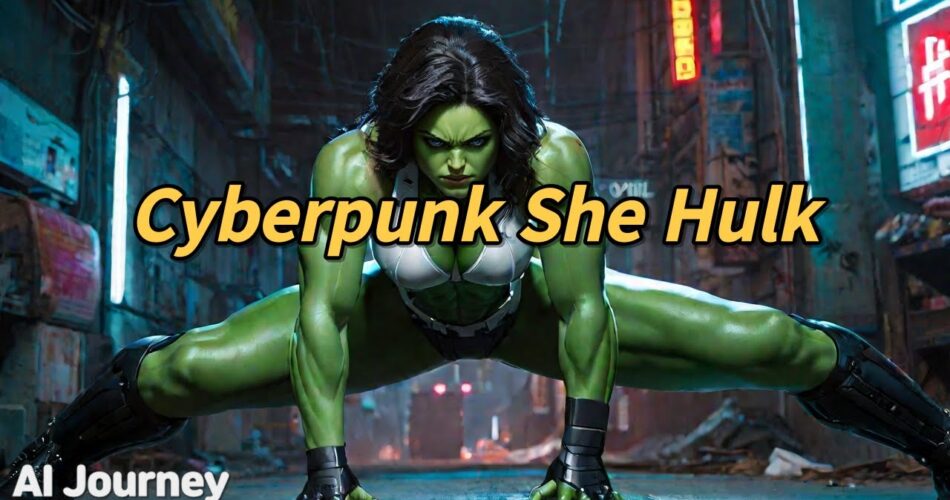 [AI Journey] [AI Journey] Cyberpunk She_Hulk   #AIJourney #Cyberpunk #SheHulk